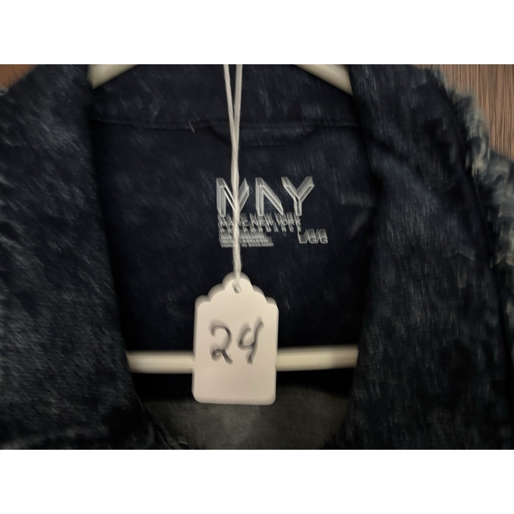 Andrew Marc Frayed Denim Jacket #24 - Picture 3 of 3